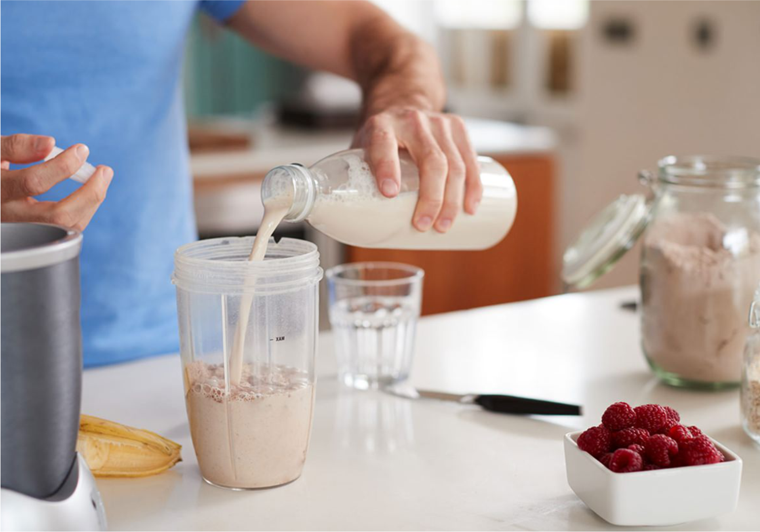 Preparando Shake de Whey Protein