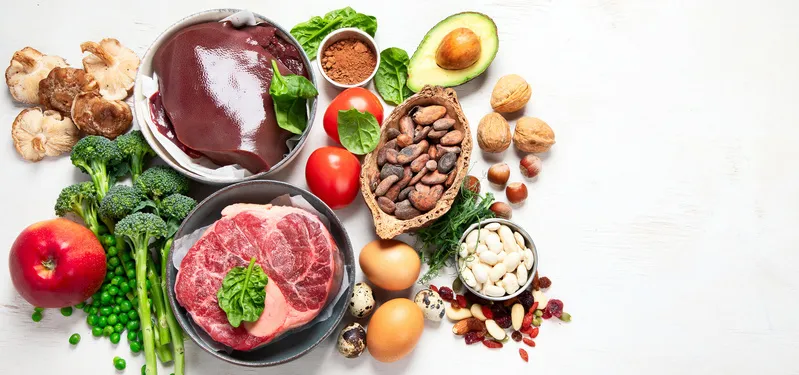 3. Ferro mesa com alimentos ricos em ferro